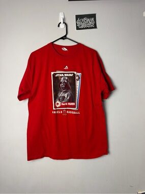 Star Wars Red Darth Vader Angels Baseball Graphic Tee